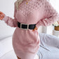 Women's Candida Openwork Boat Neck Sweater Dress