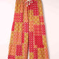 Bohemian Woman Patchwork Drawstring Wide Leg Pants