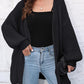 Open Front Dropped Shoulder Longline Cardigan