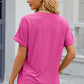 Eyelet Notched Short Sleeve T-Shirt