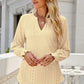 Laura Jay Eyelet Notched Lantern Sleeve T-Shirt