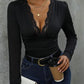 Lace Detail Plunge Long Sleeve Bodysuit