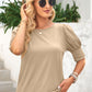 Round Neck Lantern Sleeve Blouse