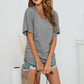 Full Size V-Neck Side Ruched Tee