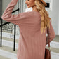 Decorative Button V-Neck Long Sleeve T-Shirt