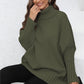 One Size Turtle Neck Long Sleeve Ribbed Sweater