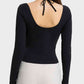 Halter Neck Long Sleeve Sporty Top