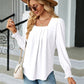Full Size Square Neck Puff Sleeve Blouse