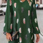 Feather Print V-Neck Dress