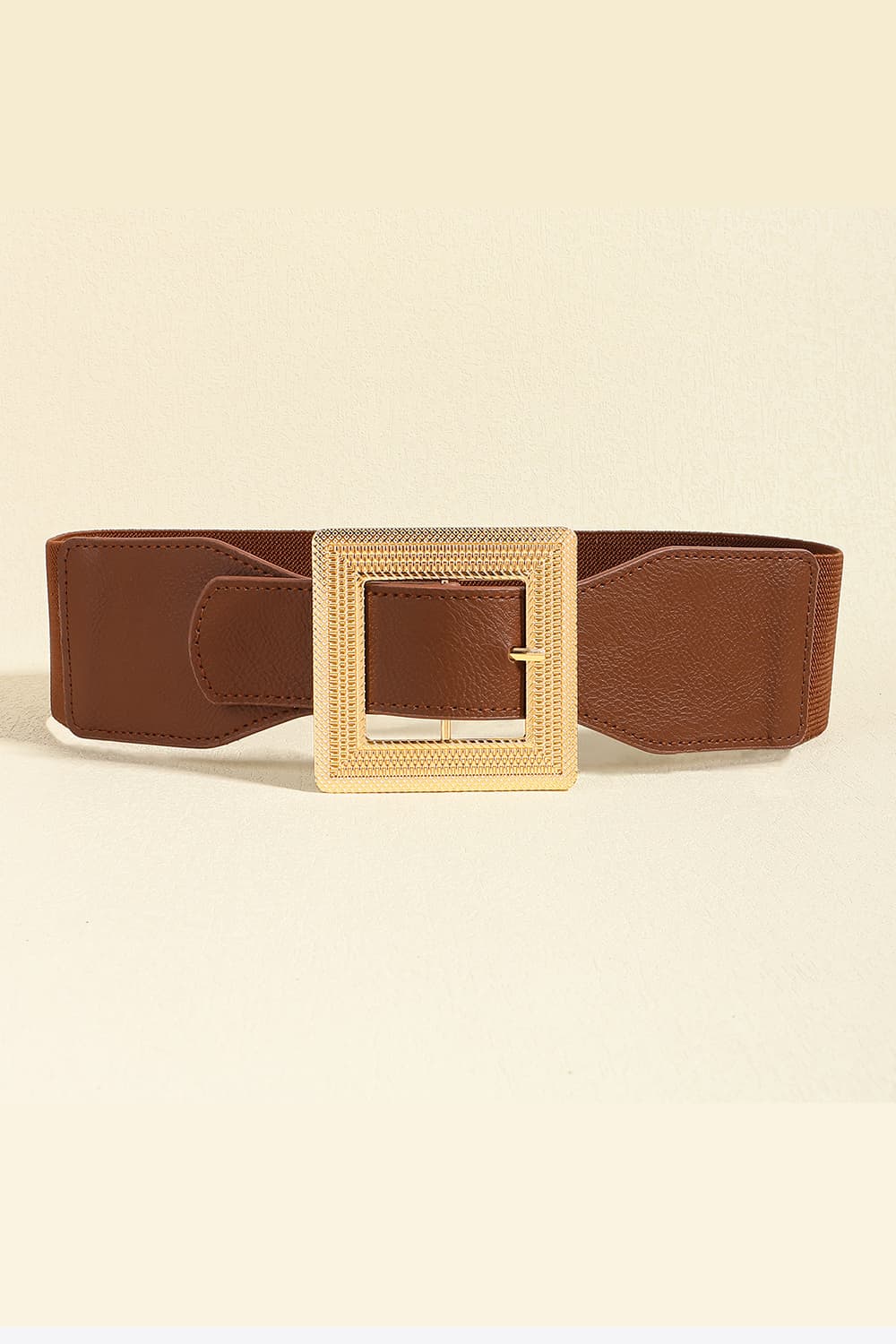 Ivory or Chestnut PU Leather Belt