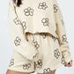HANNAH MEA Floral Dropped Shoulder Sweatshirt and Shorts Set