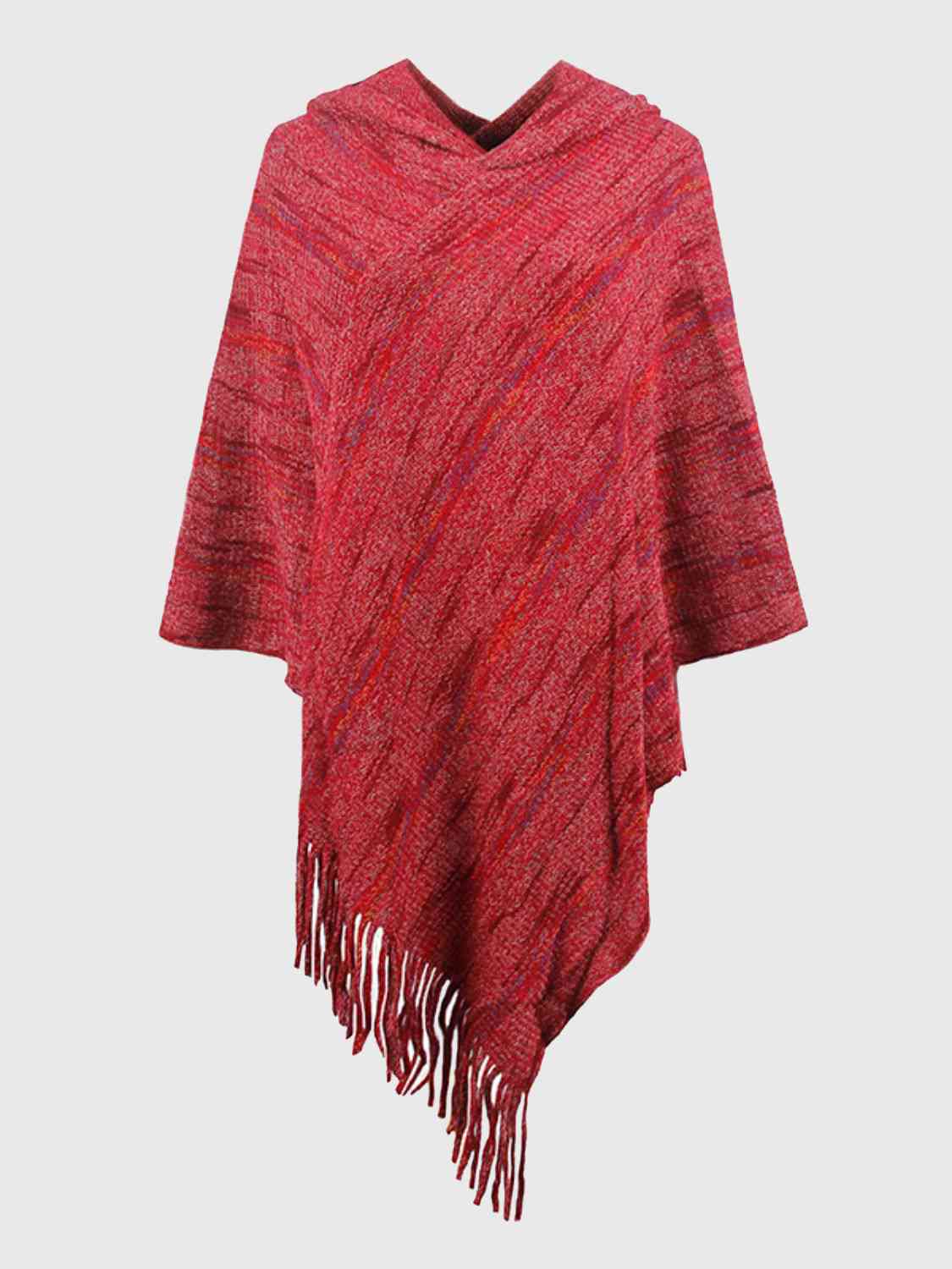 Beauty Bea One Size Fringe Hem Hooded Poncho