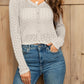 AuroraBlissX V-Neck Long Sleeve Buttoned Knit Top