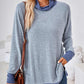 Contrast Mock Neck Long Sleeve T-Shirt