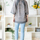Heimish Full Size Leopard Contrast V-Neck Half Sleeve T-Shirt