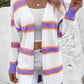 Striped Dropped Shoulder Cardigan