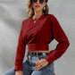 Round Neck Long Sleeve Blouse