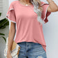 Malibu Dreams Pom-Pom Trim Flutter Sleeve Round Neck Tee