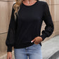 Round Neck Long Sleeve Blouse