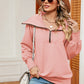 Half Zip Lantern Sleeve Sweatshirt