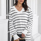 Avery Aria Striped V-Neck Sweater Dress