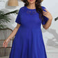 Plus Size Round Neck Openwork Dress