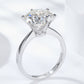 Women's Platinum-Plated 5 Carat  Moissanite Solitaire Ring
