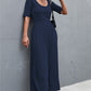 Women's Scoop Neck Half Sleeve Wide Leg Jumpsuit