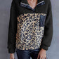 Leopard Quarter-Snap Teddy Sweatshirt