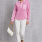 Women's CallistaAnn Quarter Button Dropped Shoulder Sweatshirt