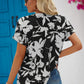 Women's Full Size Hanna Floral Notched Neck Cuffed Blouse
