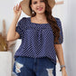 Plus Size Polka Dot Square Neck Blouse