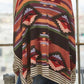 Geometric Striped Splicing Round Neck Blouse