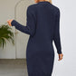 LifeDresses Cable-Knit Long Sleeve Sweater Dress
