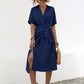 Tied Slit Short Sleeve Dress
