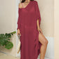 One Size V-Neck Three-Quarter Sleeve Cover-Up
