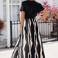 Smocked High-Low Printed Surplice Dress