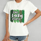 ONE LUCKY MAMA Round Neck T-Shirt
