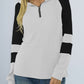 Waffle-knit Raglan Sleeve Zipper Front Hoody