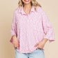 Culture Code Button Up Drop Shoulder Slit Shirt