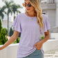 Full Size Eyelet Flutter Sleeve Round Neck Top