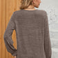Ruched Round Neck Flounce Sleeve T-Shirt