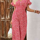 Floral Printed Tie Back Ruffled Jumpsuit