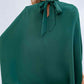 Tie Back Mock Neck Blouse