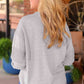 Waffle Buttoned Long Sleeve Top