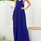 OCEANSIDE Spaghetti Strap V-Neck Maxi Dress with Pockets