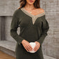 Women's Candida V-Neck Long Sleeve Mini Sweater Dress