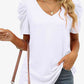 V-Neck Puff Sleeve Tee