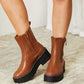 Forever Link Side Zip Chestnut Platform Boots