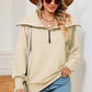 Half Zip Lantern Sleeve Sweatshirt